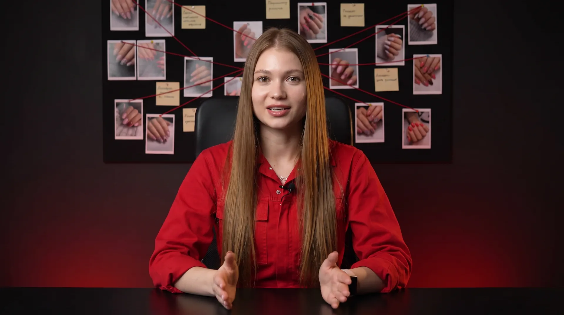 Karina przy tablicy z planem kursu